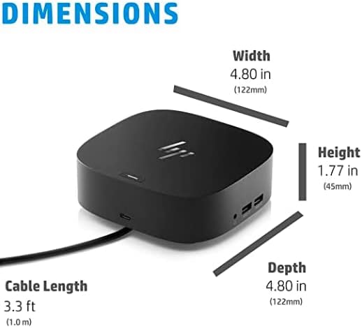 HP USB-C Dock G5 Dock 2.0 Up to 100W via USB-C for HP laptops, MacBook computers